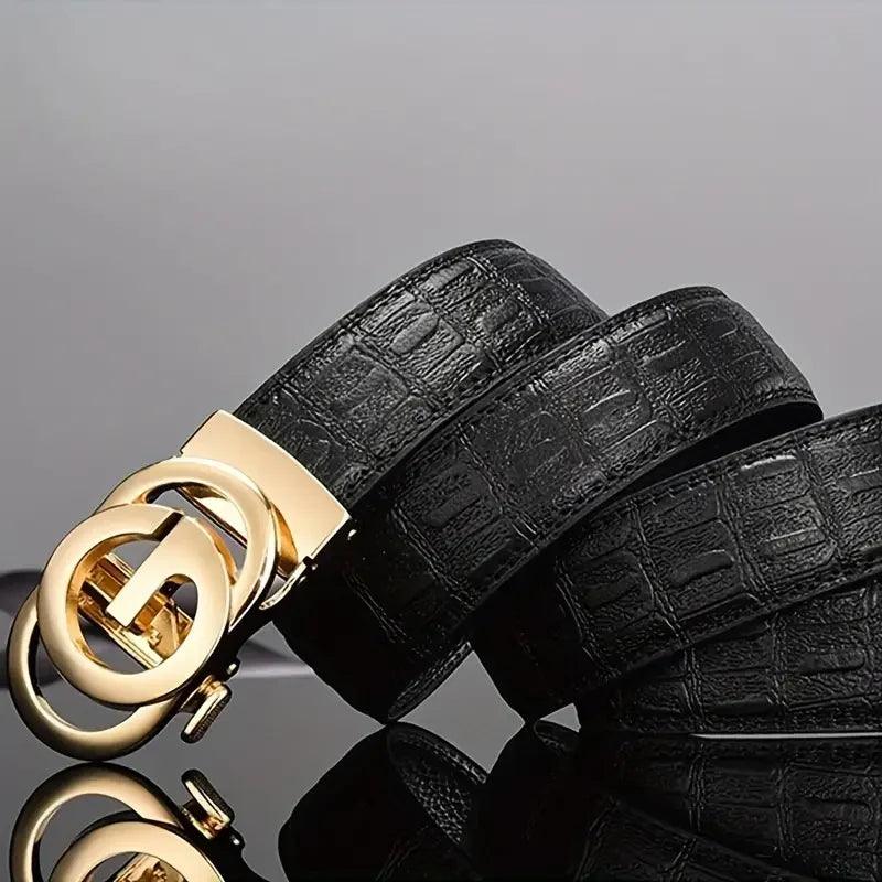 Men belt Leather Belt Metal Alloy Automatic Buckle Brand Luxury Design Waist Belts for Men Strap Male - So Real Fashion