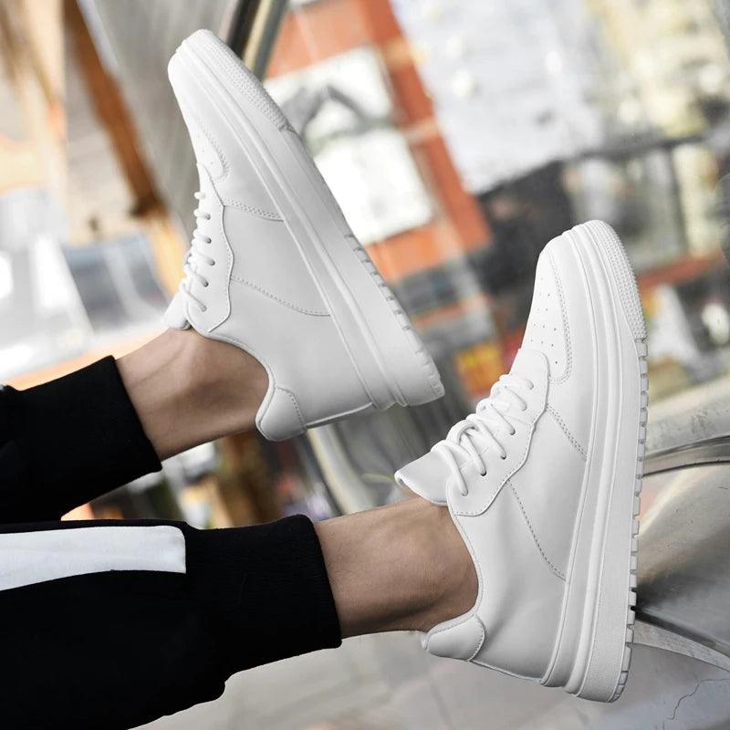 New Ultralight Genuine leather Man/Women Sneakers Size37-46 Lnvisible Increase Height Unisex Casual Fashion Walking Sports Shoes - So Real Fashion