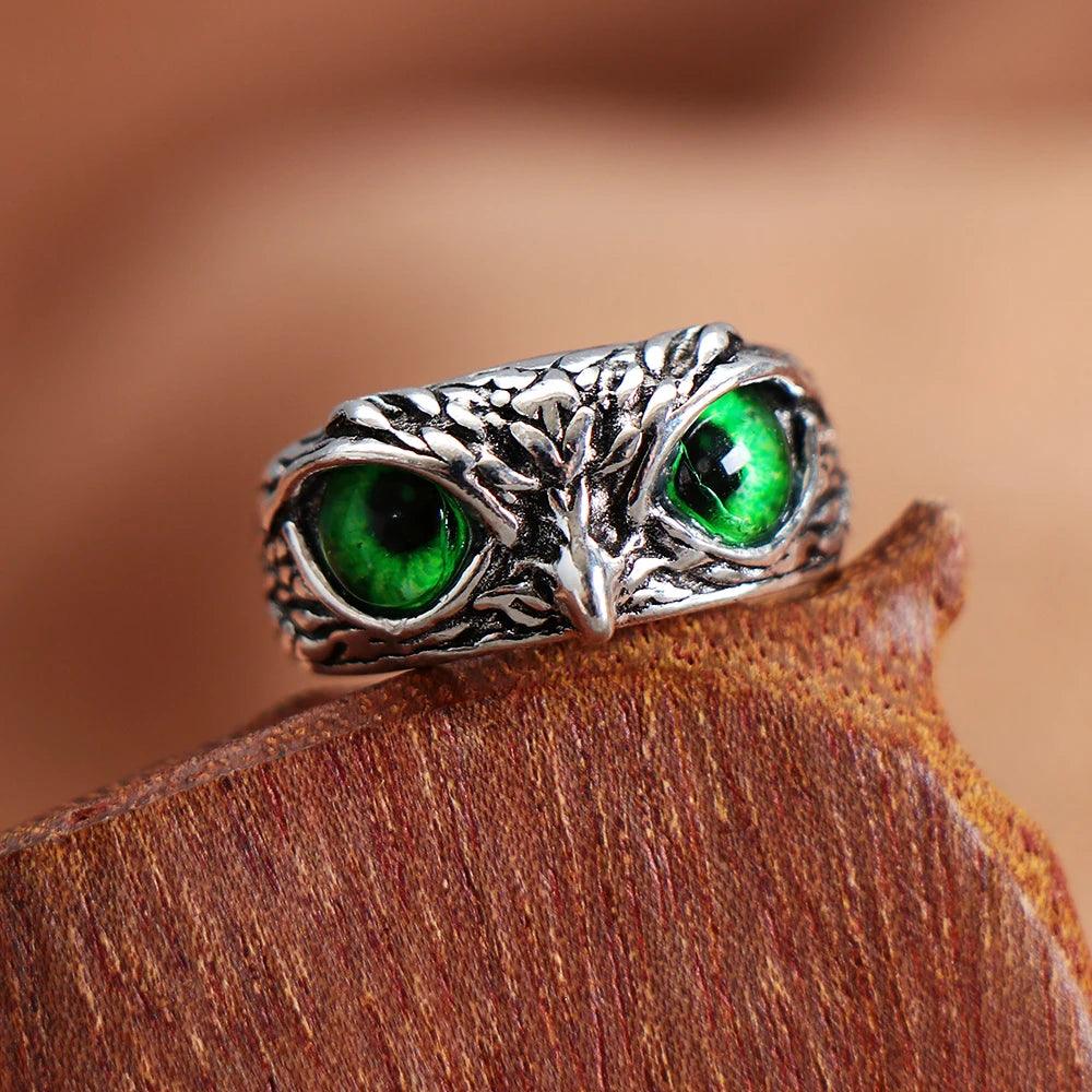 Owl Eye Statement Ring Demon Lovers Metal Vintage Ring Retro Animal Style Open Adjustable Jewelry Mother's Day Gifts - So Real Fashion