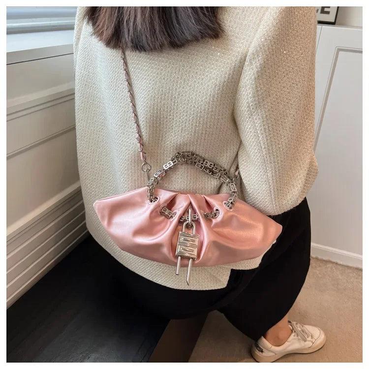 Luxury Designer Handbag Silk Folds Chain Shoulder Bag Dumpling Shape Crossbody Bags Handbag and Purse Totes Ladies Messenger Bag - So Real Fashion