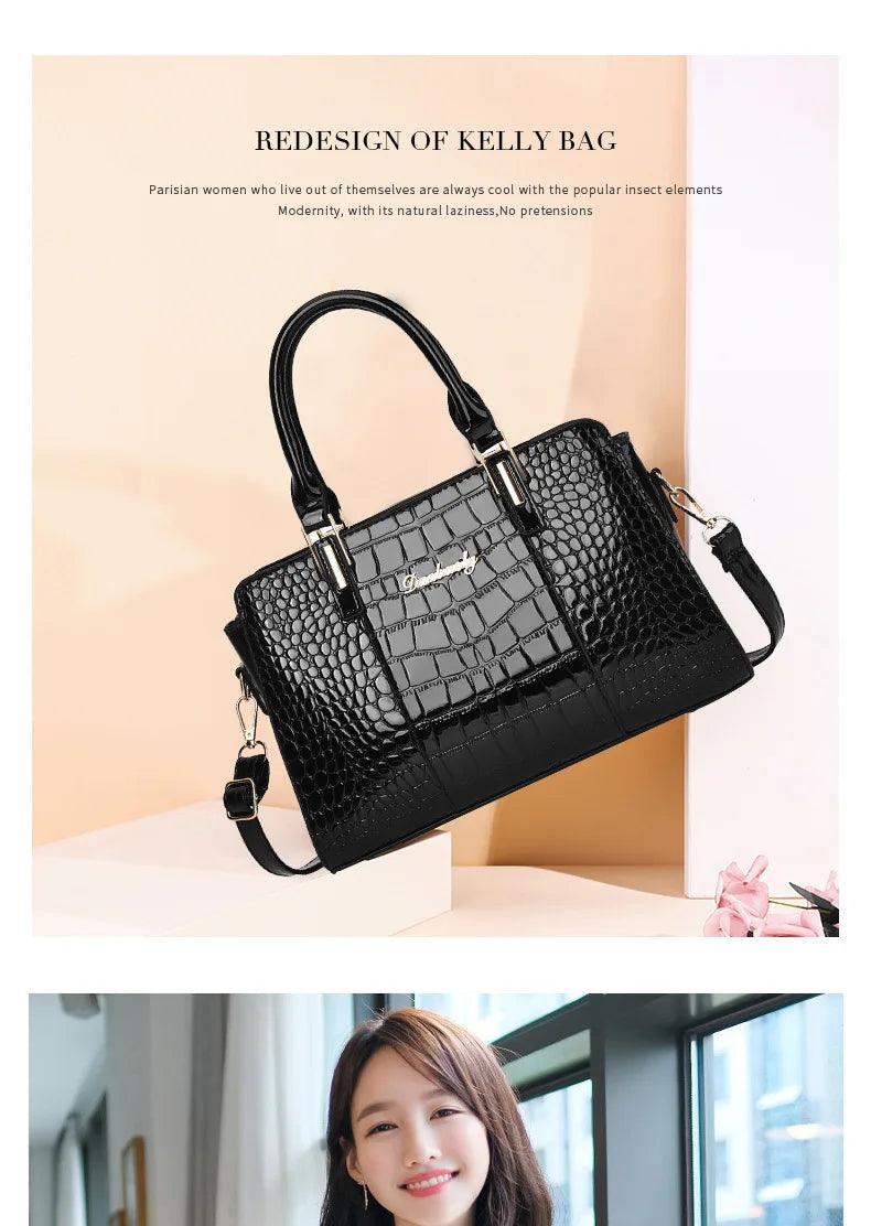 Brand Fashion Casual Women Shoulder Bags Silver Gold Black Handbag PU Leather Female Big Tote Bag Ladies Hand Bags Sac - So Real Fashion