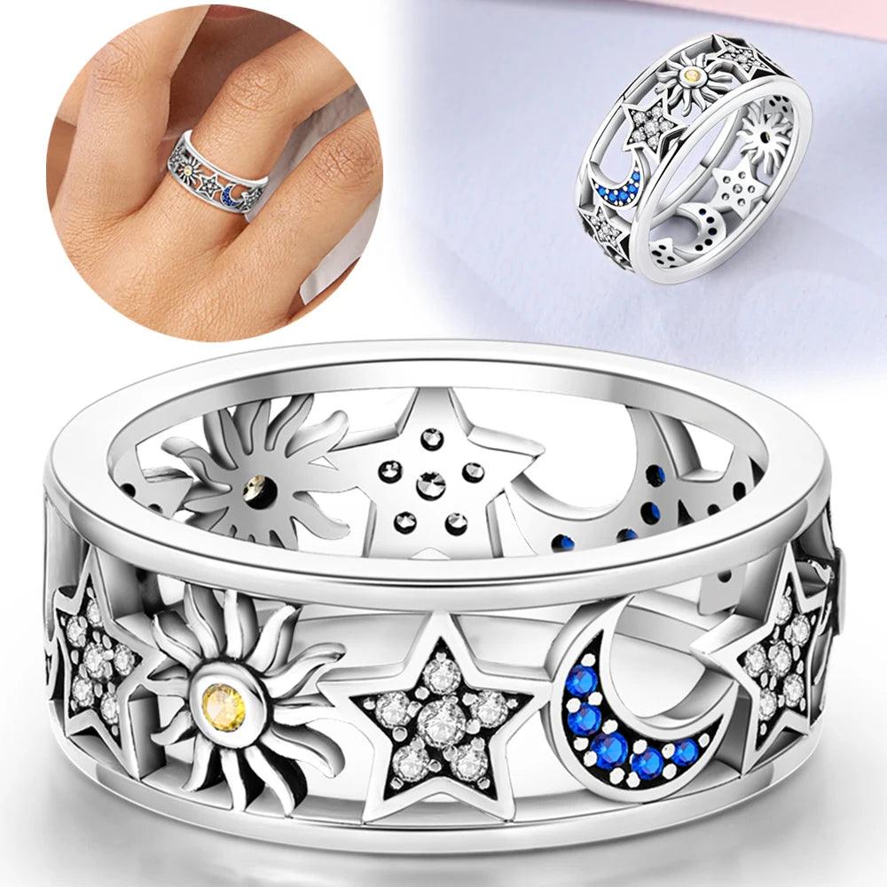 Timeless Sterling Silver Lovers & Sisters' Sun Love Ring Romantic Dating Jewelry That Expresses Love - So Real Fashion