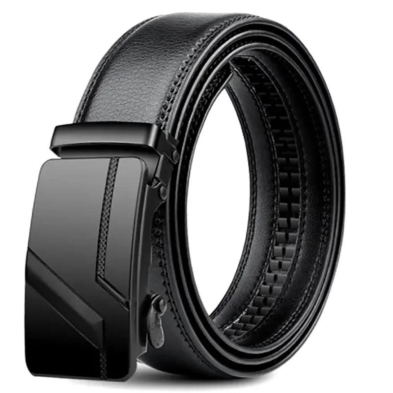 Men's High-Quality Belt Luxury Belt, Black Men's Automatic Buckle Jeans Men's Belt Suit Belt - So Real Fashion