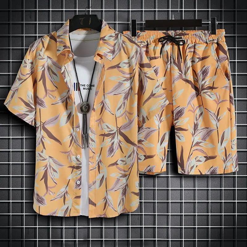 Beach Clothes For Men 2 Piece Set Quick Dry Hawaiian Shirt and Shorts Set Men Fashion Clothing Printing Casual Outfits Summer - So Real Fashion