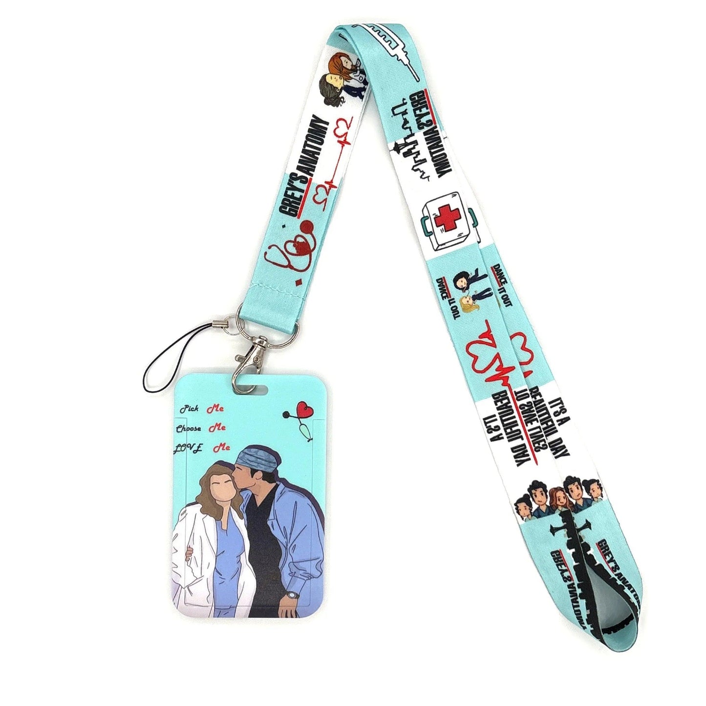 Grey's Anatomy Doctor Nurse Credential Holder Neck Strap Lanyards Keychain Holder ID Card Pass Hang Rope Lariat Lanyard - So Real Fashion