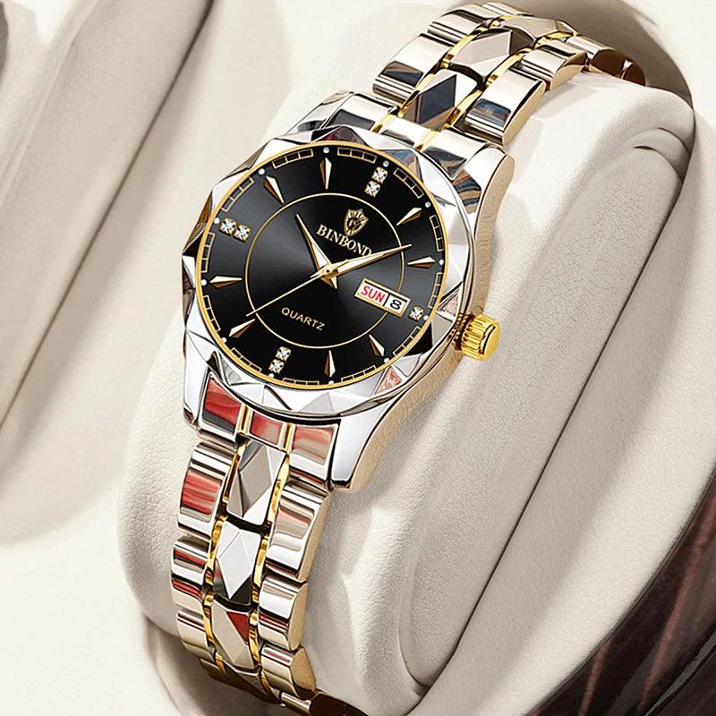 Women Watches Luxury Fashion Ladies Quartz Watch Waterproof Luminous Date Stainless Wristwatch Girlfriend Lovers Gift - So Real Fashion