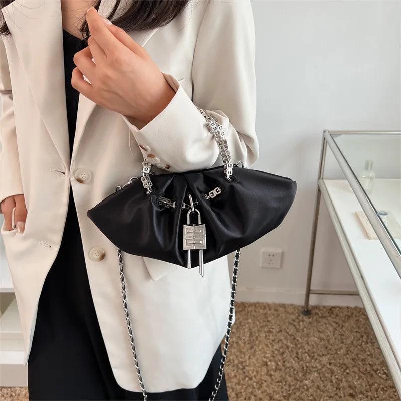 Light Luxury Design Shoulder Crossbody Bag Women Casual Chain Handbag and Purses New Trendy Clutches Ladys Messenger Bag Hobos - So Real Fashion