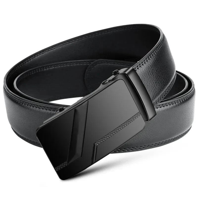 Men's High-Quality Belt Luxury Belt, Black Men's Automatic Buckle Jeans Men's Belt Suit Belt - So Real Fashion