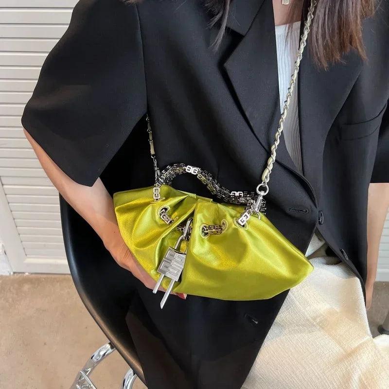 Luxury Designer Handbag Silk Folds Chain Shoulder Bag Dumpling Shape Crossbody Bags Handbag and Purse Totes Ladies Messenger Bag - So Real Fashion