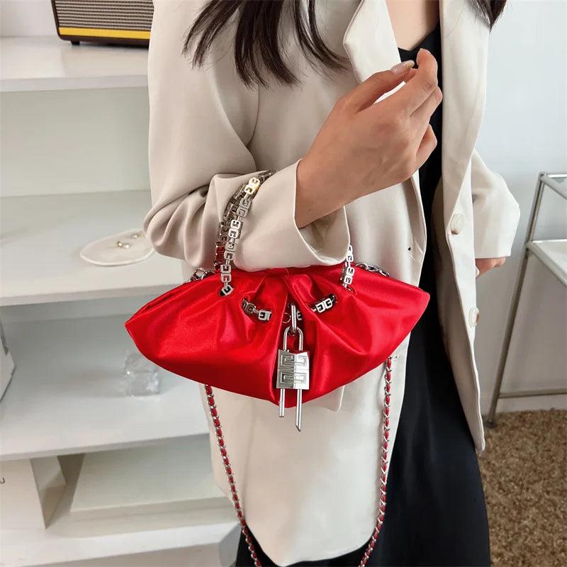 Light Luxury Design Shoulder Crossbody Bag Women Casual Chain Handbag and Purses New Trendy Clutches Ladys Messenger Bag Hobos - So Real Fashion