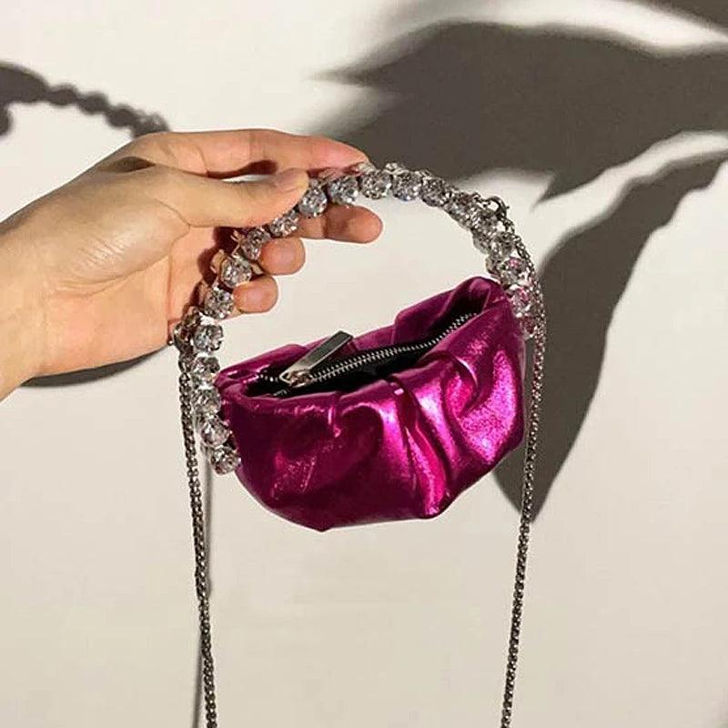 Shiny Crystal Purses and Handbag Luxury Designer Rhinestones Clutch Purse Bag for women handle bag leather Shoulder Bag Purse - So Real Fashion