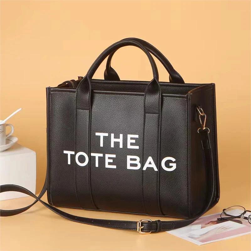 Luxury Designer Bag Women Tote Handbags Contrast Letters Fashion Ladies Shoulder Crossbody Bags Soft PU Leather Shopper Purses - So Real Fashion