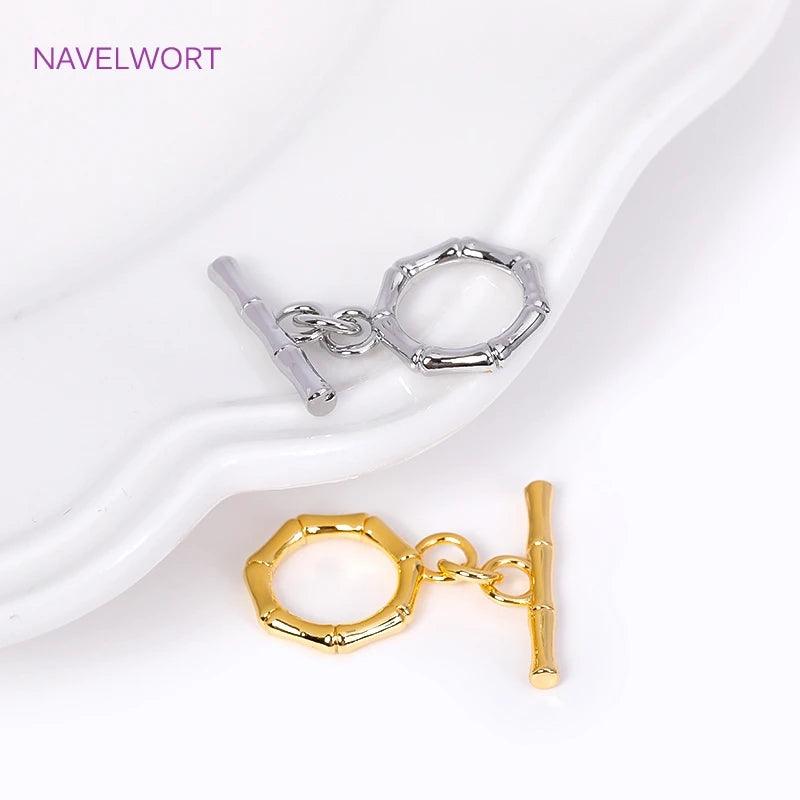 18K Gold Plated Brass Bamboo/Butterfly OT Clasps Toggle Clasps Jewelry Connector For DIY Making Necklace Bracelet Supplies - So Real Fashion