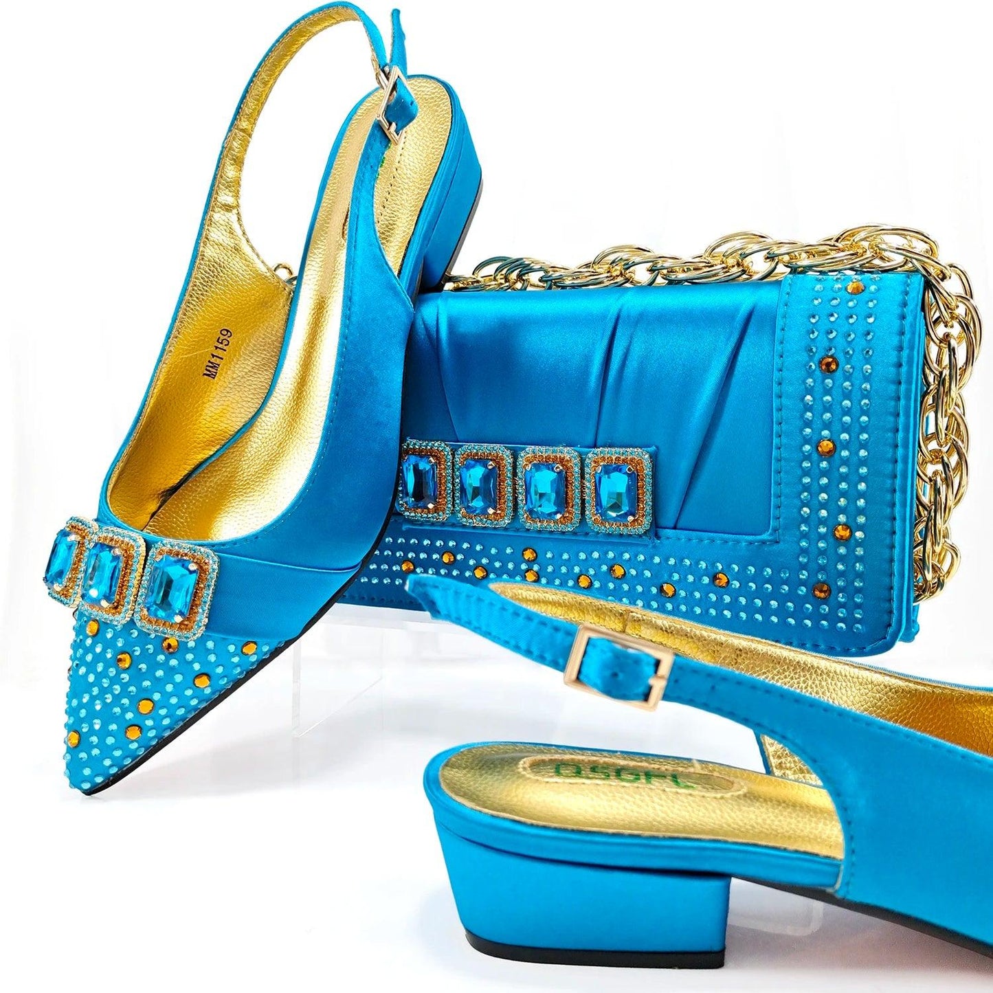 Italian Shoes And Bag Sets For Evening Party With Stones Italian Leather Handbags Match Bags! HMP1-12 - So Real Fashion