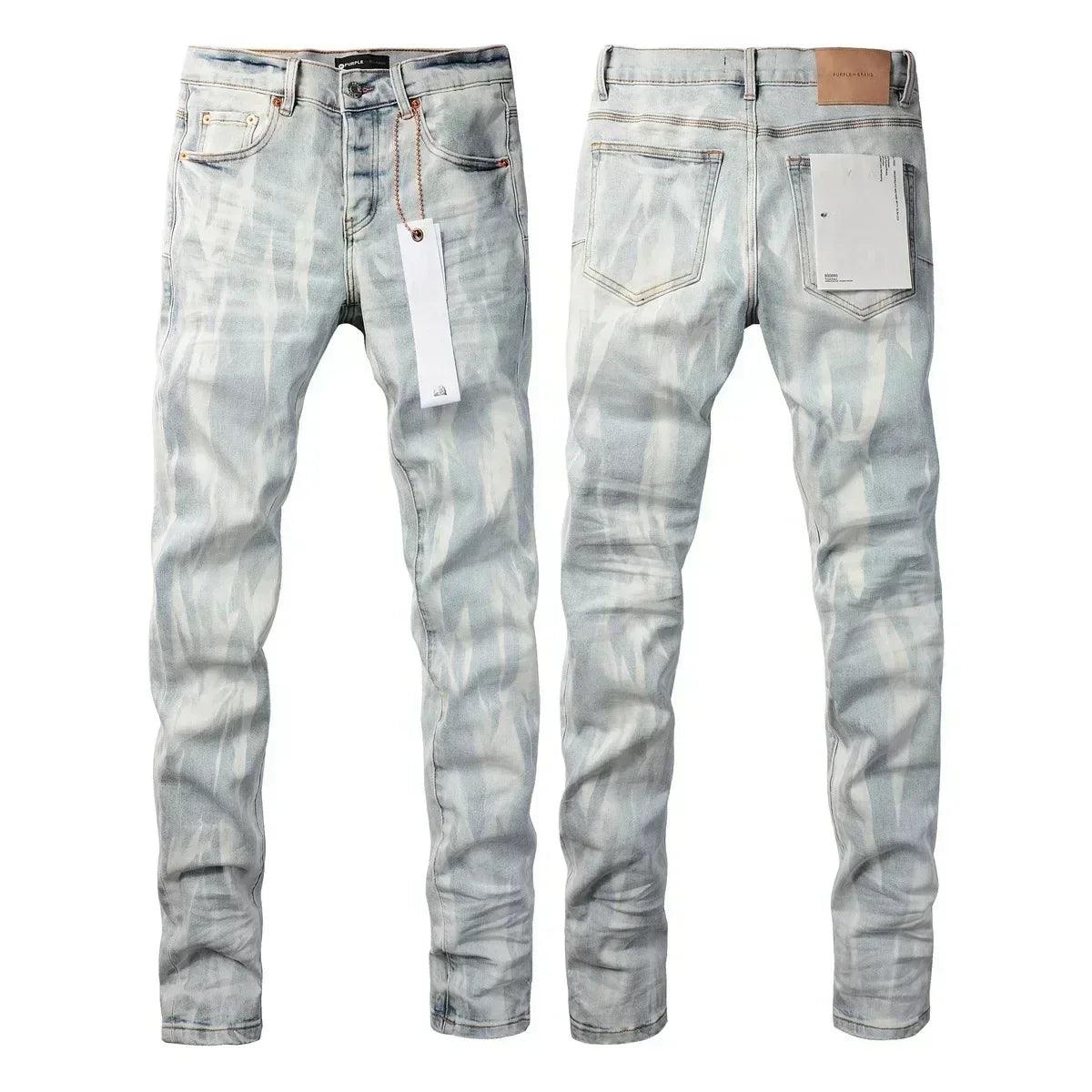 High street Purples jeans Men Fashion top quality Brands slim tie-dye washing personality Repair Low Raise Skinny Denim pants - So Real Fashion