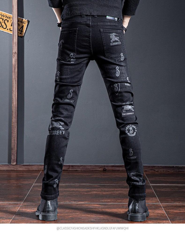 European Station Summer Embroider Skinny Jeans Black Denim - So Real Fashion