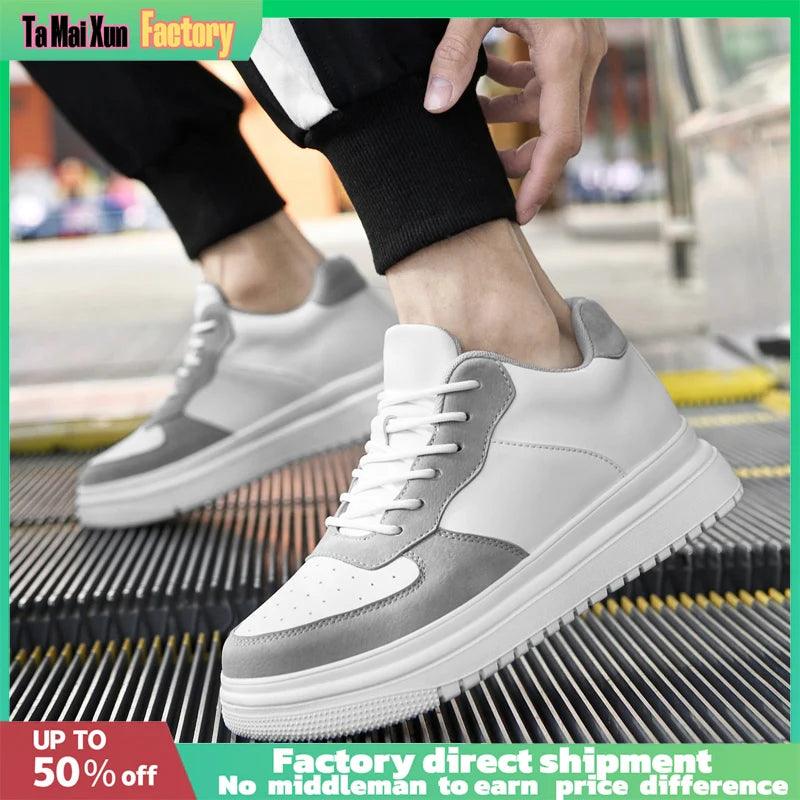 New Ultralight Genuine leather Man/Women Sneakers Size37-46 Lnvisible Increase Height Unisex Casual Fashion Walking Sports Shoes - So Real Fashion