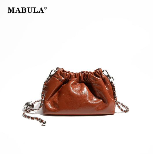 MBULA Clouds Bucket Bag Chain Bag Shoulder Bag Flap Bags for Ladies Handbag Natural Cowskin Female Crossbody Bags Wander Bag - So Real Fashion