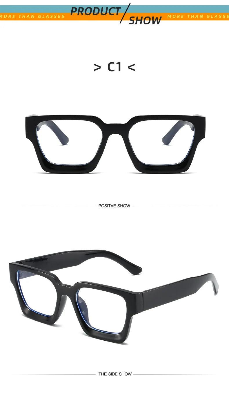 New Transparent Computer Glasses Frame Women Men Anti Blue Light Square Eyewear Blocking Glasses Optical Spectacle Eyeglass ﻿ - So Real Fashion