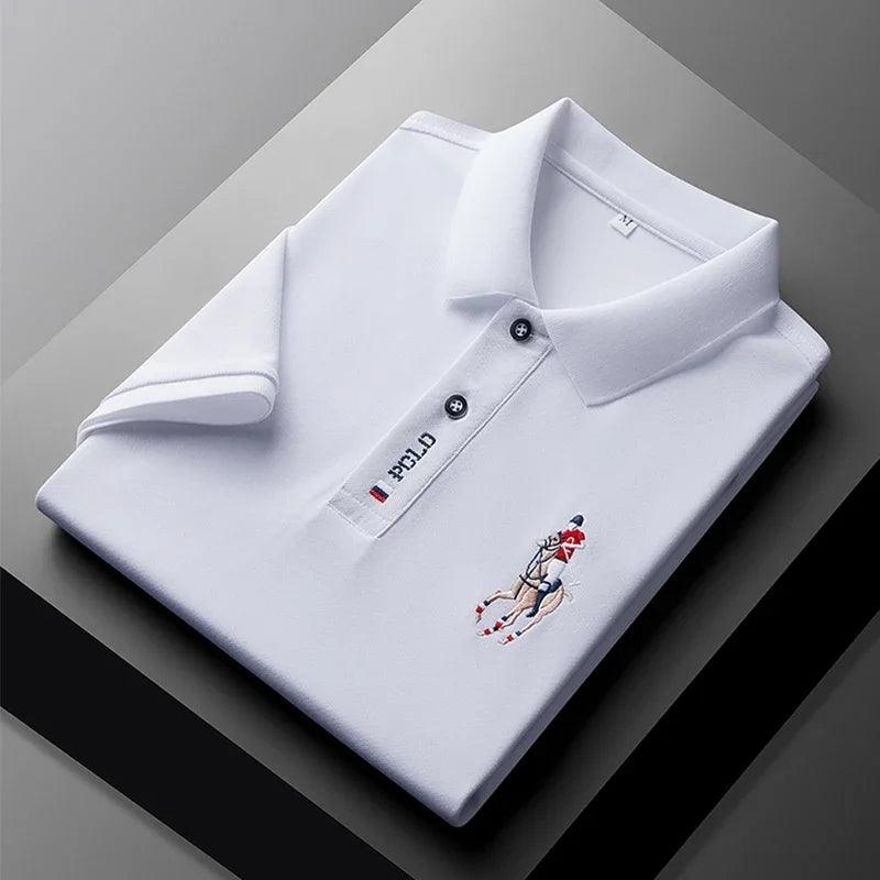 Men's Embroidered Casual Fashion Short Sleeved POLO Shirt Summer Comfortable Top - So Real Fashion