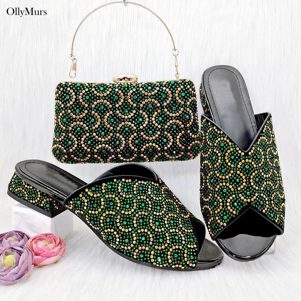 Italian Design Shoes And Bag To Match Set Summer Style Woman Pumps CM Shoes And Bag For Party Large Size 38-43 - So Real Fashion