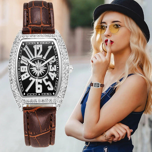 Fashion Retro Digital Casual Watches Exquisite Square Sleek Watch Quartz With Leather Strap Gift Minimalist Dial Clock Relojes - So Real Fashion