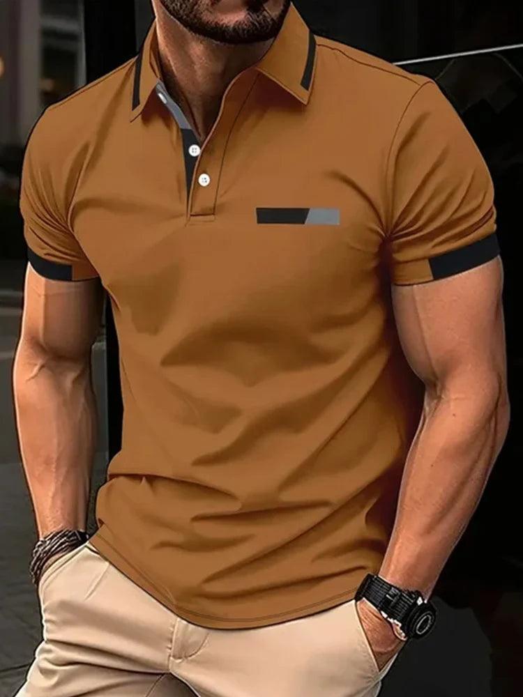 Men's Short Sleeve Polo Shirt , Summer Casual Lapel Sports men polos Gift For Men EUROPEAN Measurement - So Real Fashion