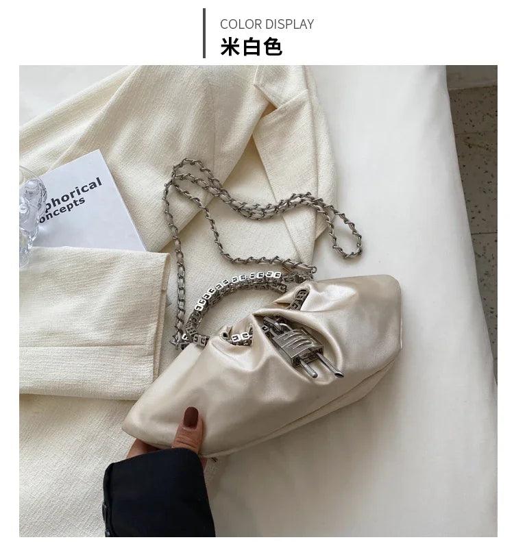 Luxury Designer Handbag Silk Folds Chain Shoulder Bag Dumpling Shape Crossbody Bags Handbag and Purse Totes Ladies Messenger Bag - So Real Fashion