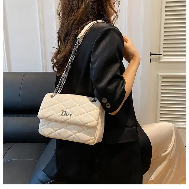 New Trendy Handbags Luxury Women Shoulder Bag PU Leather Chain Crossbody Bags Ladies Messenger Square Bag - So Real Fashion