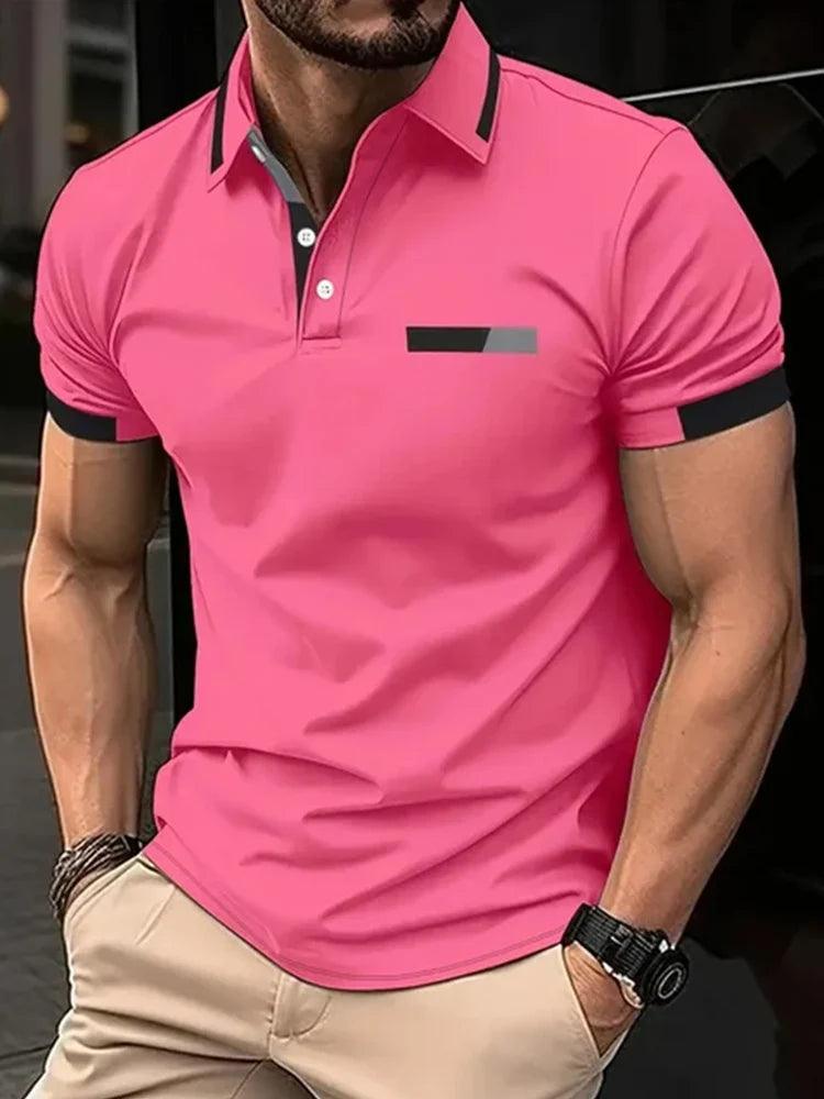 Men's Short Sleeve Polo Shirt , Summer Casual Lapel Sports men polos Gift For Men EUROPEAN Measurement - So Real Fashion