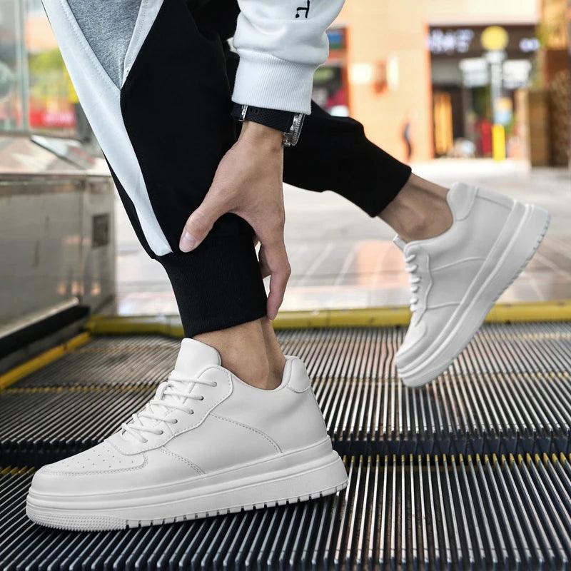 New Ultralight Genuine leather Man/Women Sneakers Size37-46 Lnvisible Increase Height Unisex Casual Fashion Walking Sports Shoes - So Real Fashion