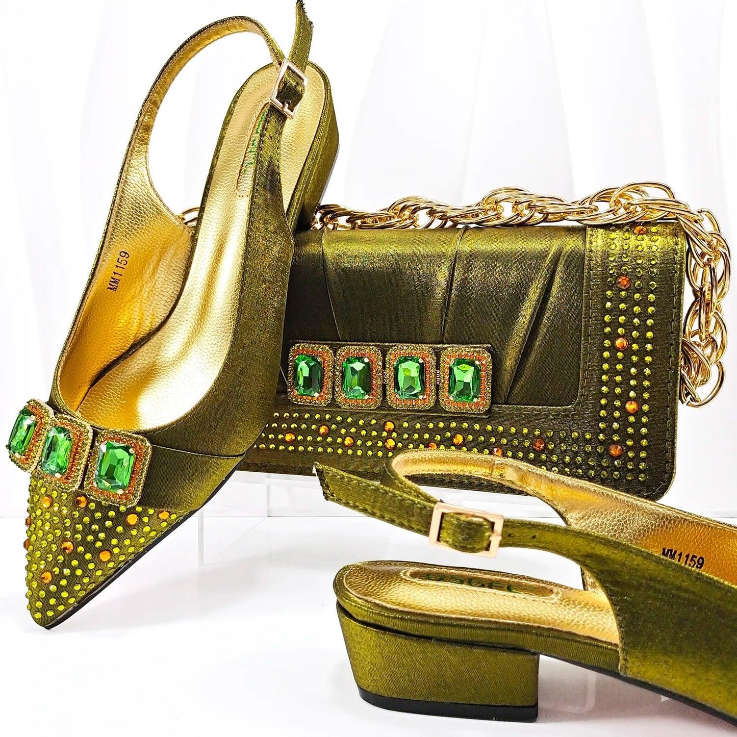 Italian Shoes And Bag Sets For Evening Party With Stones Italian Leather Handbags Match Bags! HMP1-12 - So Real Fashion