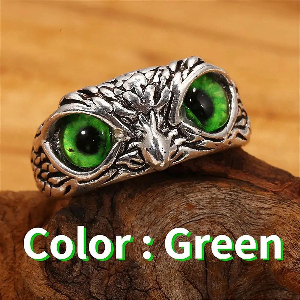 Owl Eye Statement Ring Demon Lovers Metal Vintage Ring Retro Animal Style Open Adjustable Jewelry Mother's Day Gifts - So Real Fashion