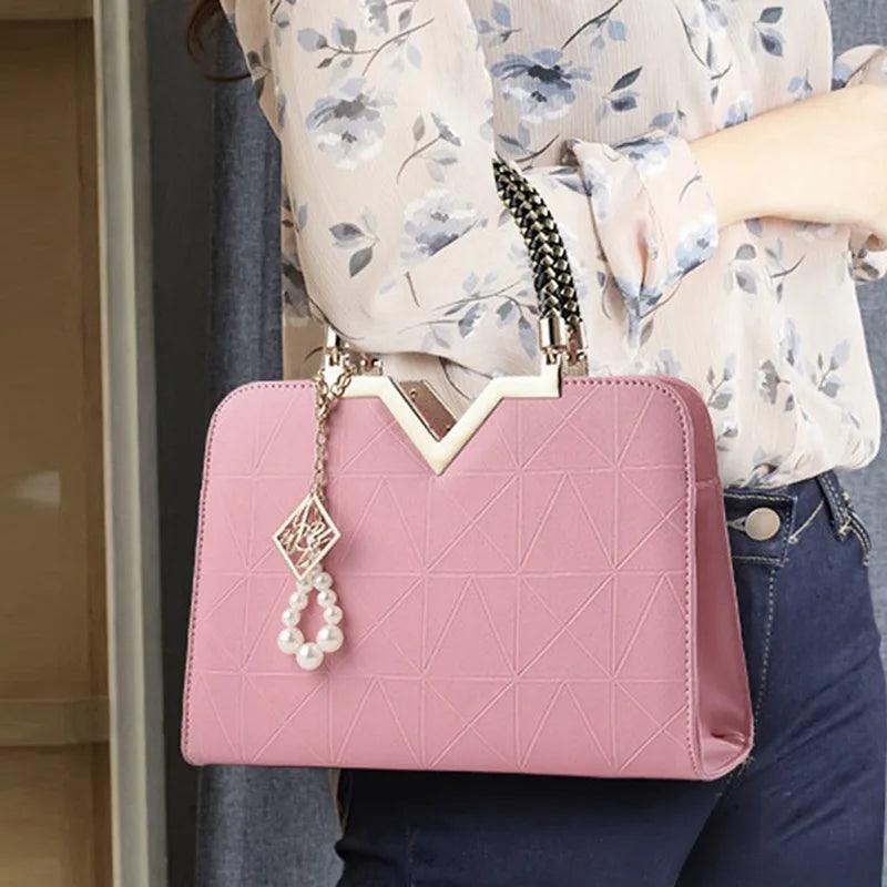 Women Handbag Patchwork Shoulder Messenger Office Work PU Leather Female Bag Ladies Luxury Handbag Fashion Elegant Shoulder Bag - So Real Fashion