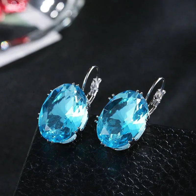 Crystal Cubic Zircon Big Stone Drop Earrings For Women Party Jewelry Valentines Day Gifts - So Real Fashion