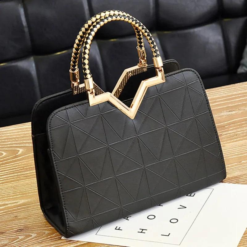 Women Handbag Patchwork Shoulder Messenger Office Work PU Leather Female Bag Ladies Luxury Handbag Fashion Elegant Shoulder Bag - So Real Fashion