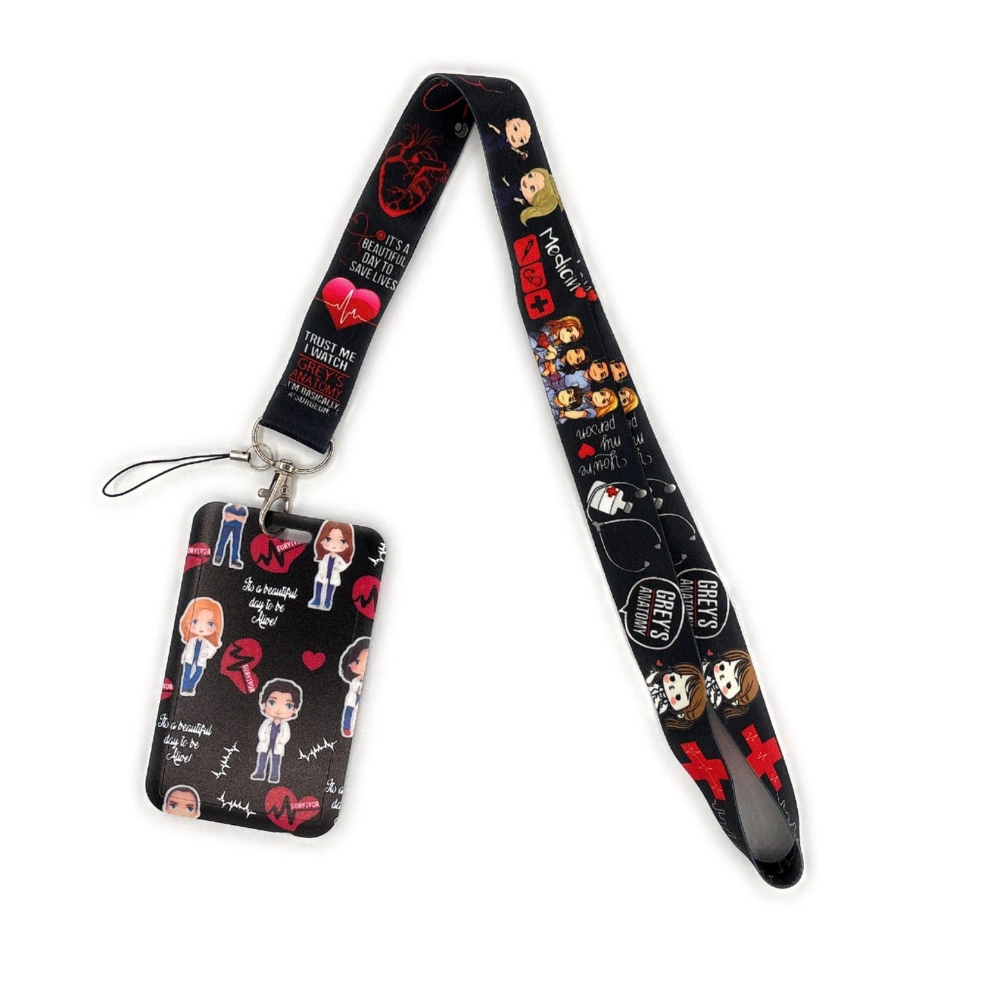 Grey's Anatomy Doctor Nurse Credential Holder Neck Strap Lanyards Keychain Holder ID Card Pass Hang Rope Lariat Lanyard - So Real Fashion