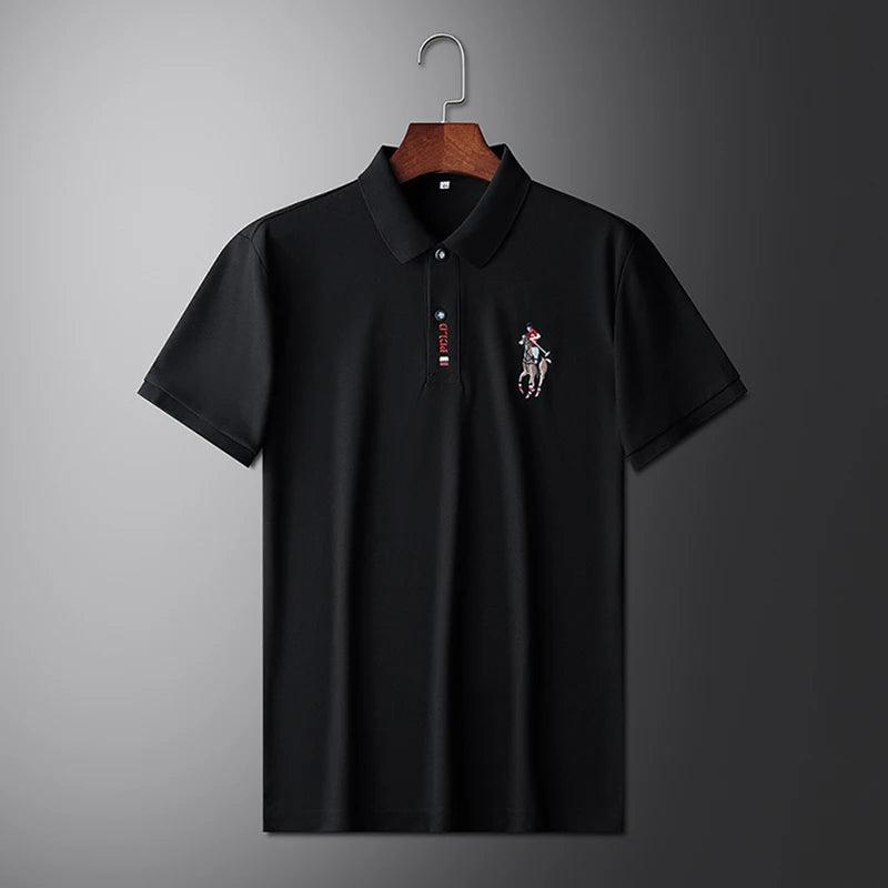 Men's Embroidered Casual Fashion Short Sleeved POLO Shirt Summer Comfortable Top - So Real Fashion