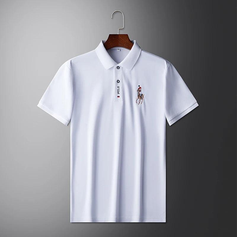 Men's Embroidered Casual Fashion Short Sleeved POLO Shirt Summer Comfortable Top - So Real Fashion