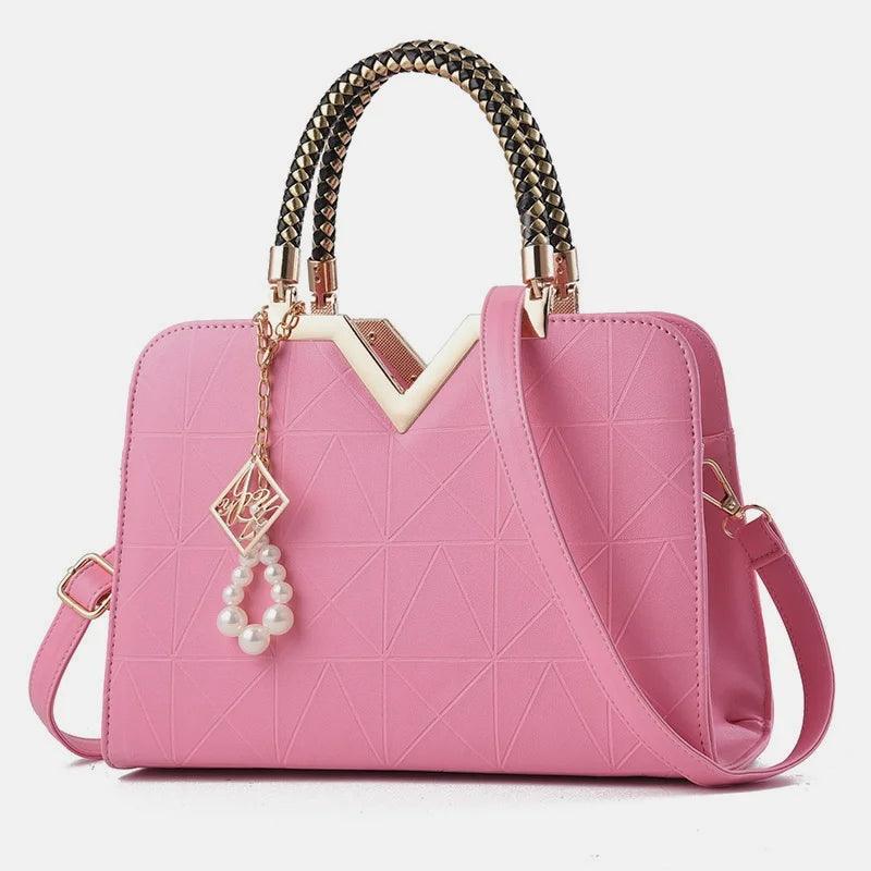 Women Handbag Patchwork Shoulder Messenger Office Work PU Leather Female Bag Ladies Luxury Handbag Fashion Elegant Shoulder Bag - So Real Fashion