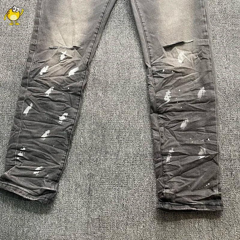 2025 Washed Black High Street Jeans Pants Men Woman Hip Hop Best Quality Vintage Hole Old Casual Trousers Classic Fashion - So Real Fashion