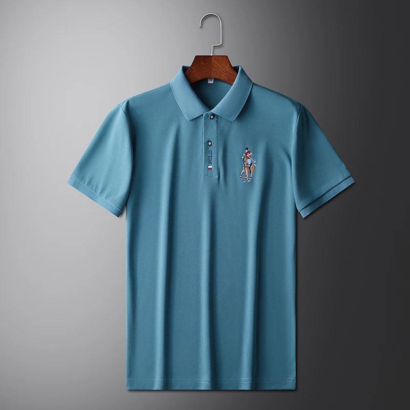 Men's Embroidered Casual Fashion Short Sleeved POLO Shirt Summer Comfortable Top - So Real Fashion