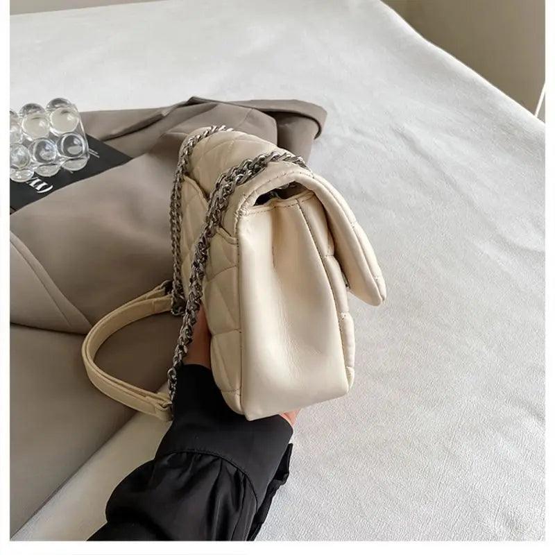 New Trendy Handbags Luxury Women Shoulder Bag PU Leather Chain Crossbody Bags Ladies Messenger Square Bag - So Real Fashion