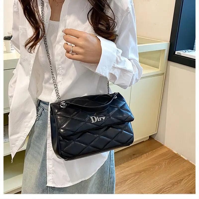 New Trendy Handbags Luxury Women Shoulder Bag PU Leather Chain Crossbody Bags Ladies Messenger Square Bag - So Real Fashion