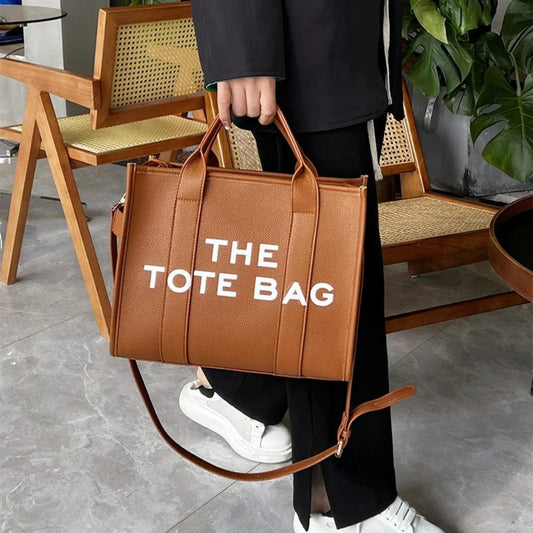 Women's Tote Bags New Leather Solid Color Symatic Bag Simple Outdoor Leisure Large -capacity Shoulder bag - So Real Fashion