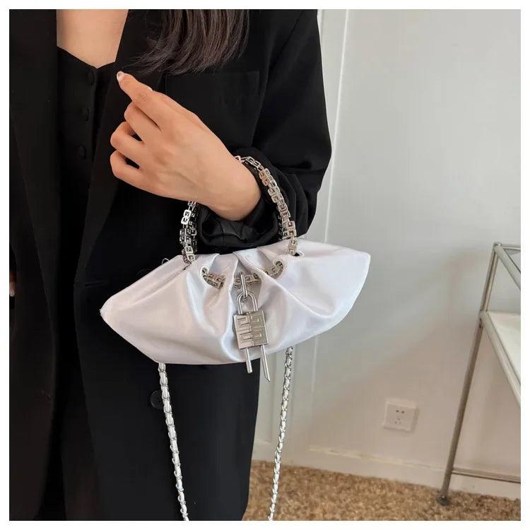 Light Luxury Design Shoulder Crossbody Bag Women Casual Chain Handbag and Purses New Trendy Clutches Ladys Messenger Bag Hobos - So Real Fashion