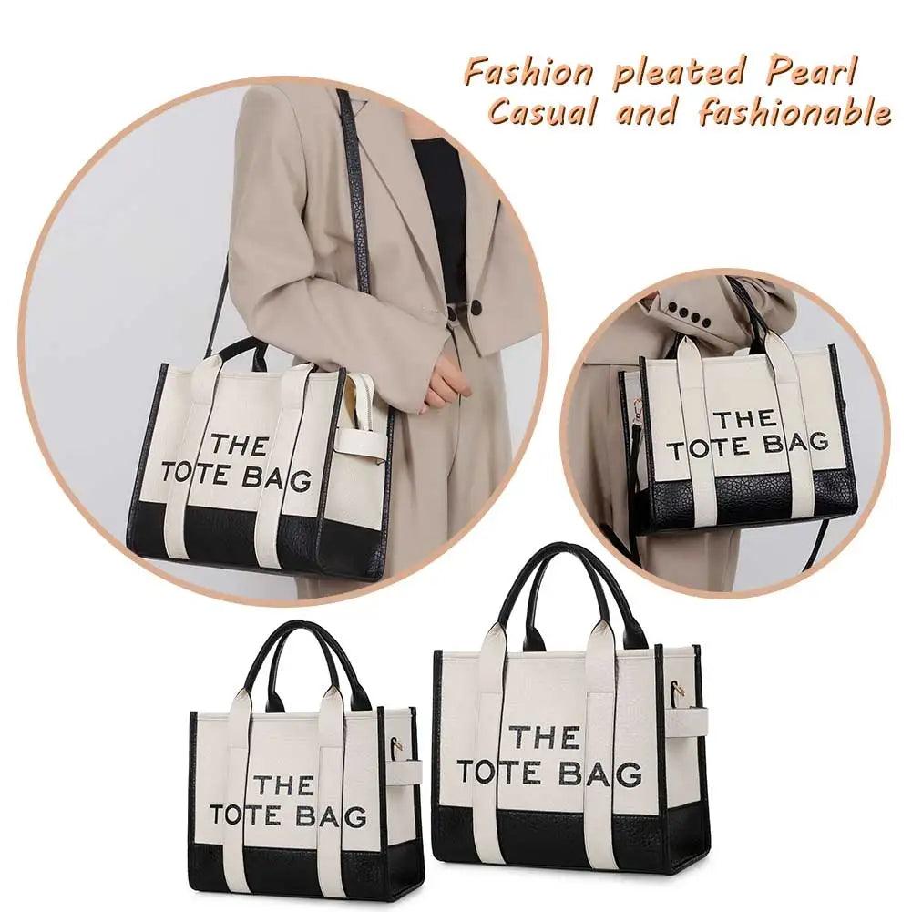 The Tote Bags Luxury Designer Bag Tote Women Handbags Letter Shoulder Bags Fashion Top-Handle Bags PU Leather Crossbody Bags - So Real Fashion