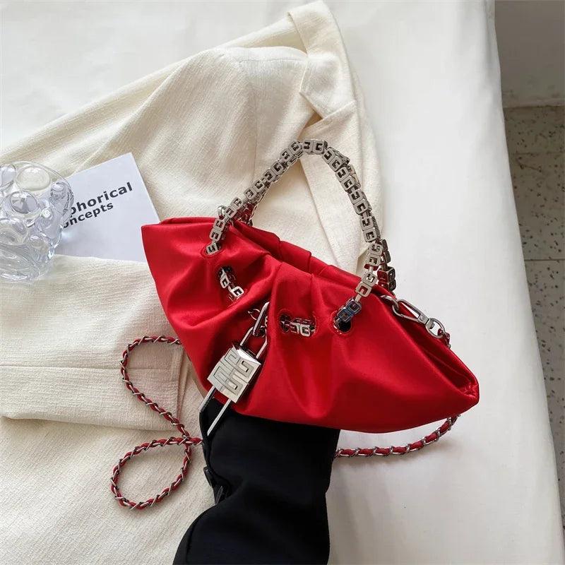 Light Luxury Design Shoulder Crossbody Bag Women Casual Chain Handbag and Purses New Trendy Clutches Ladys Messenger Bag Hobos - So Real Fashion