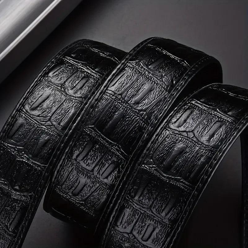 Men belt Leather Belt Metal Alloy Automatic Buckle Brand Luxury Design Waist Belts for Men Strap Male - So Real Fashion