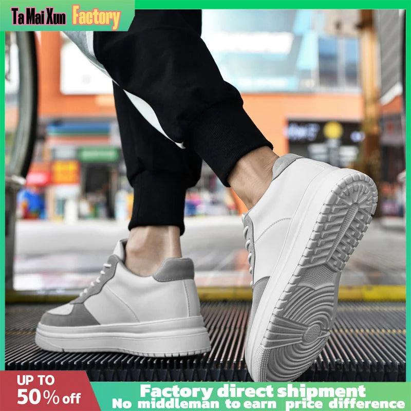 New Ultralight Genuine leather Man/Women Sneakers Size37-46 Lnvisible Increase Height Unisex Casual Fashion Walking Sports Shoes - So Real Fashion